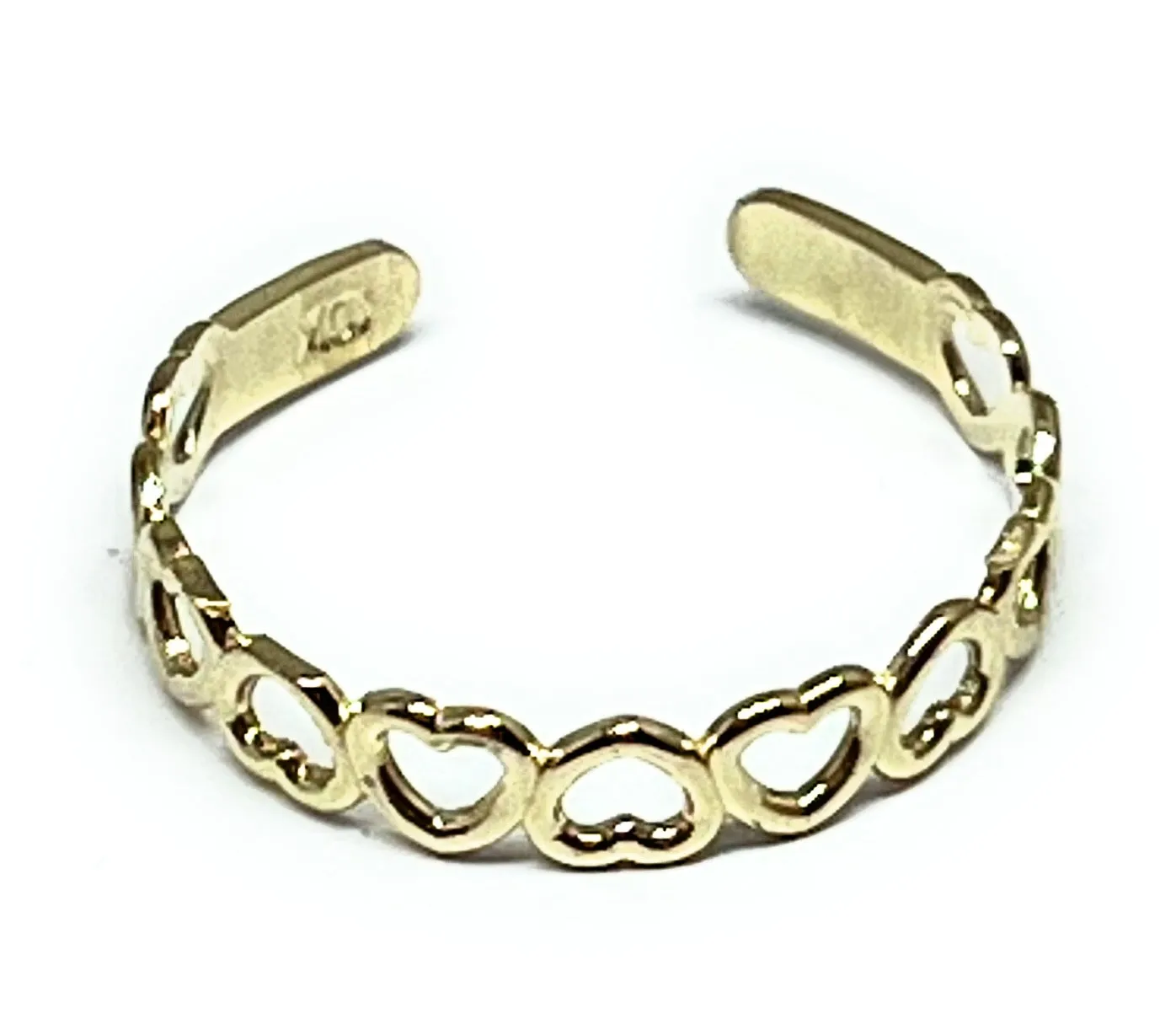 10k Solid Gold Hearts Band TOE Ring