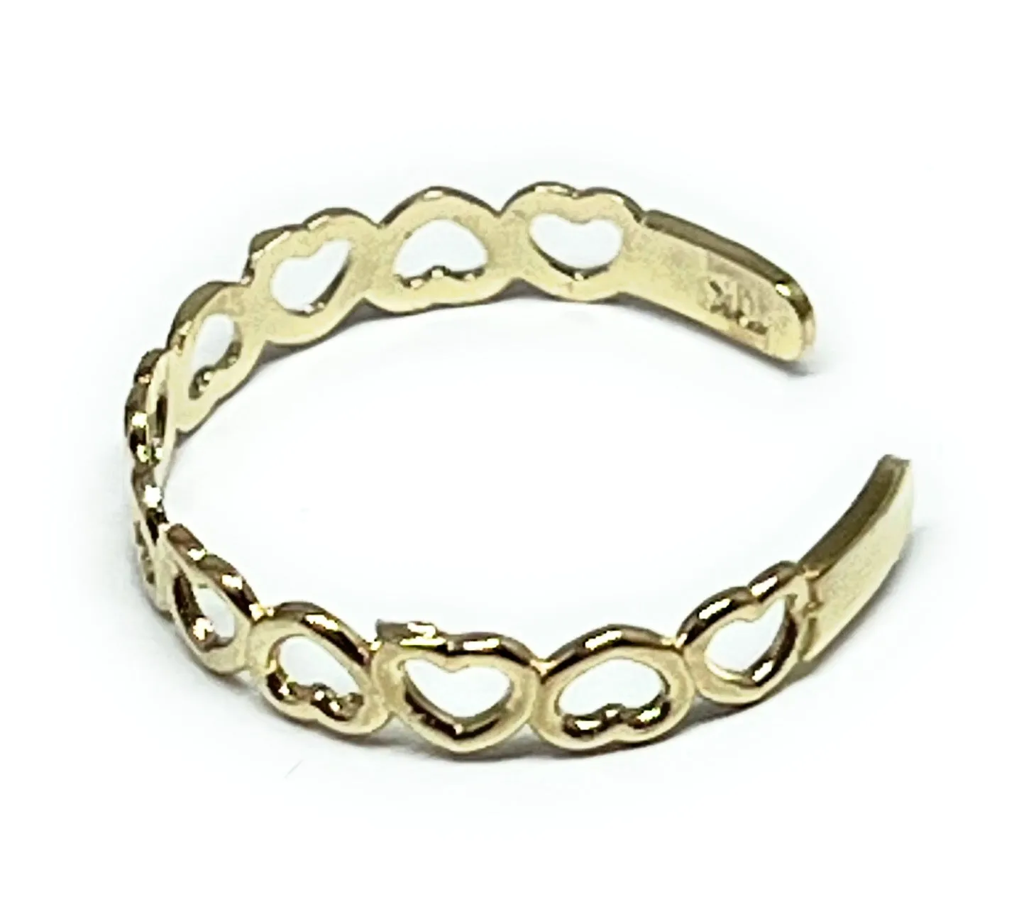 10k Solid Gold Hearts Band TOE Ring