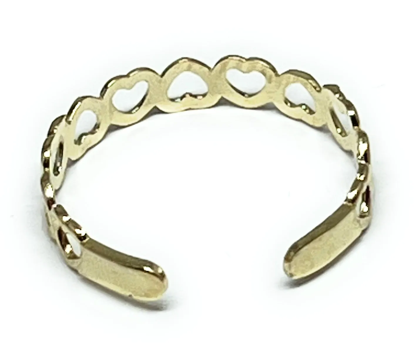 10k Solid Gold Hearts Band TOE Ring