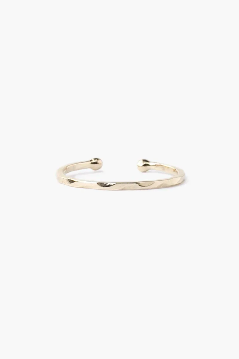 14k Hammered Toe Ring