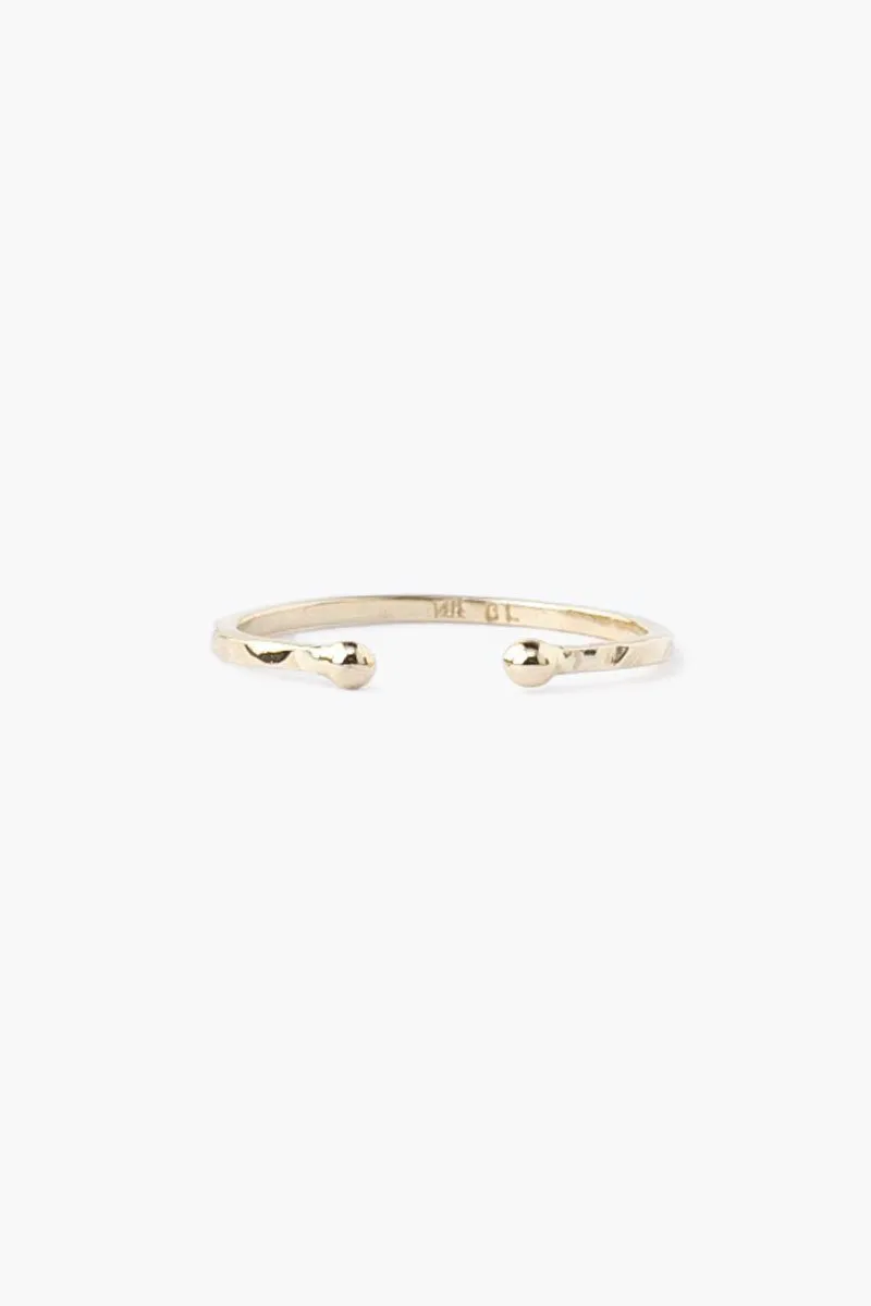 14k Hammered Toe Ring