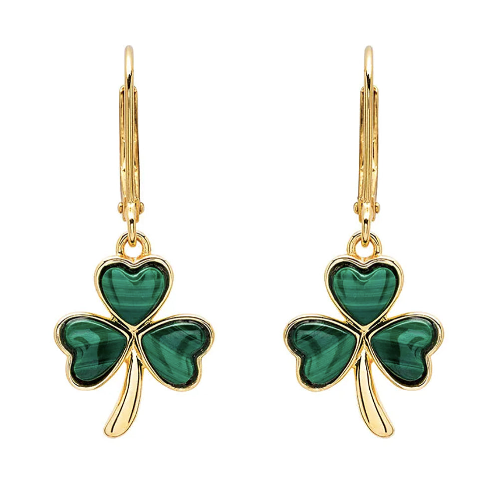 14kt Gold Vermeil Shamrock Drop Earrings