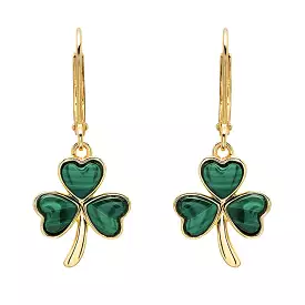 14kt Gold Vermeil Shamrock Drop Earrings