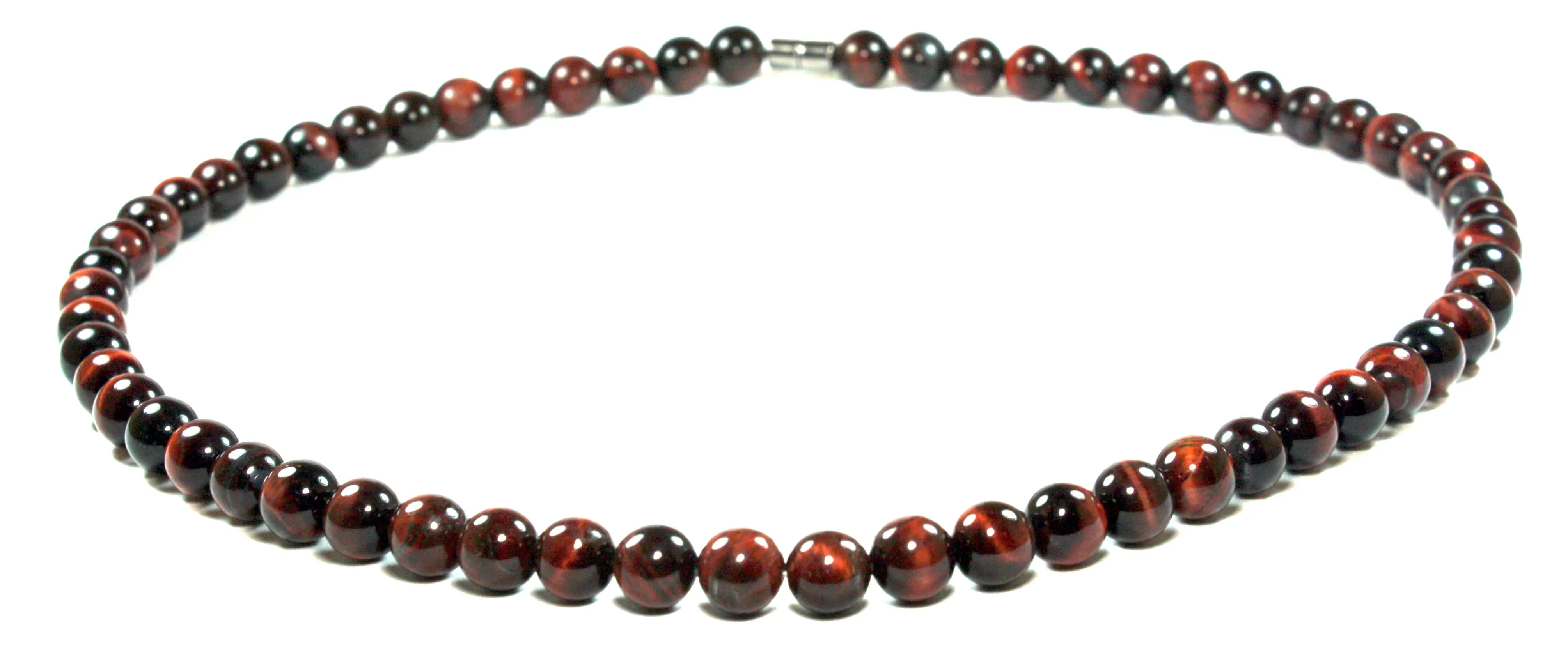 24 inch Red Tiger Eye Necklace 10mm