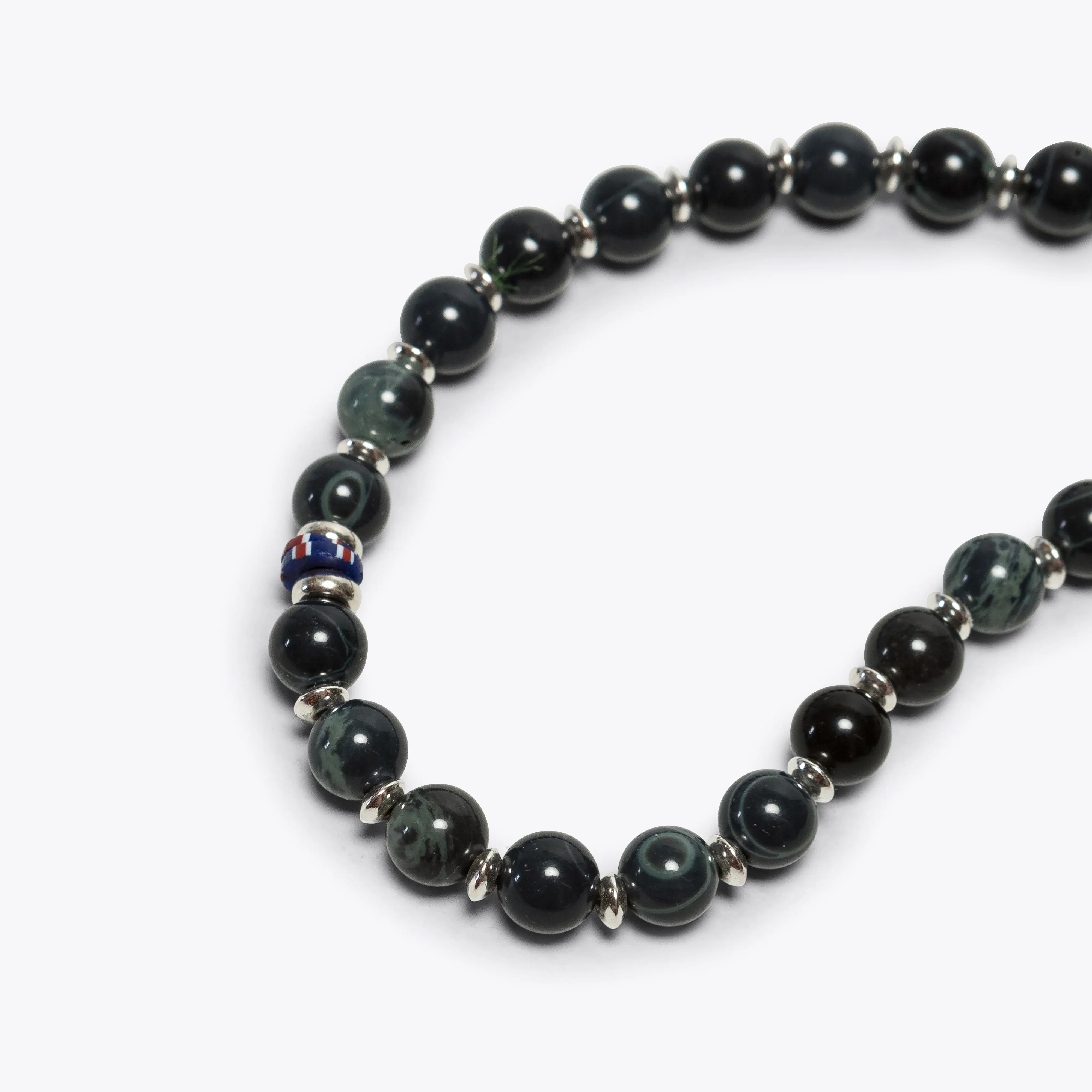 6mm Stone Bracelet - Spiderweb Obsidian