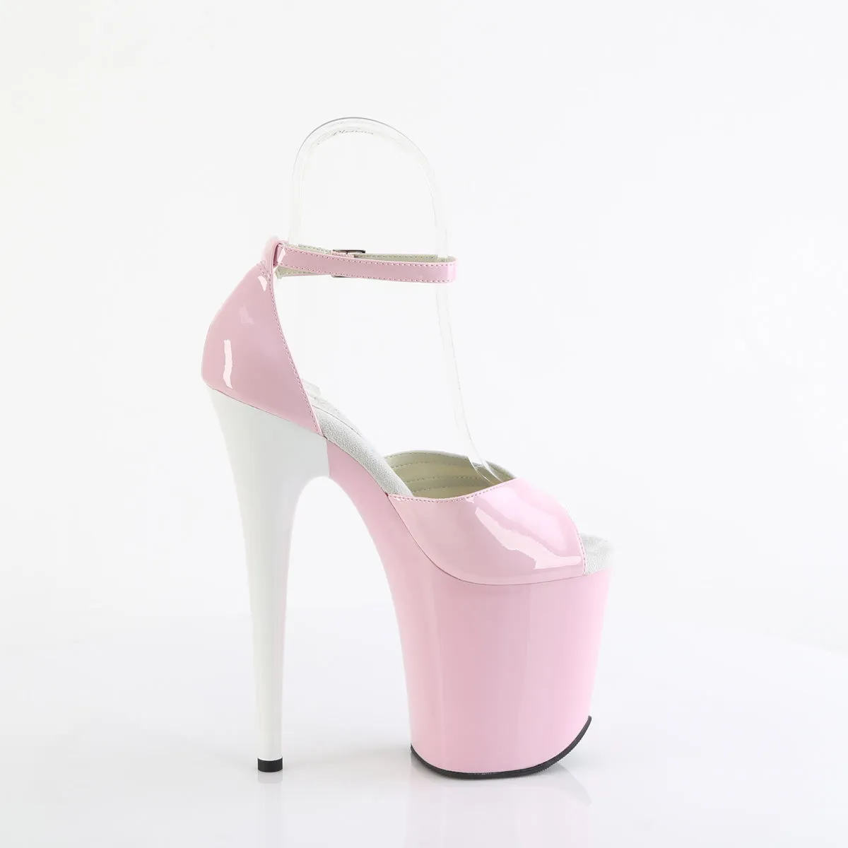 8 Inch Heel FLAMINGO-884 Baby Pink White