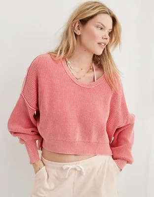 Aerie Beyond Cropped Sweater-