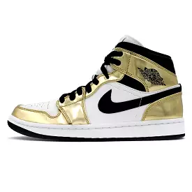 AIR JORDAN 1 MID METALLIC GOLD BLACK WHITE 2020