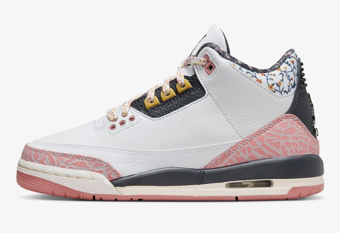 Air Jordan 3 Retro Vintage Floral White Anthracite Red Stardust Sail Saturn Gold 441140-100