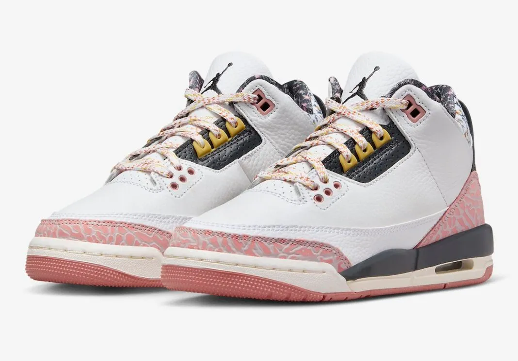 Air Jordan 3 Retro Vintage Floral White Anthracite Red Stardust Sail Saturn Gold 441140-100