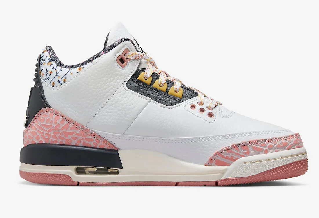 Air Jordan 3 Retro Vintage Floral White Anthracite Red Stardust Sail Saturn Gold 441140-100