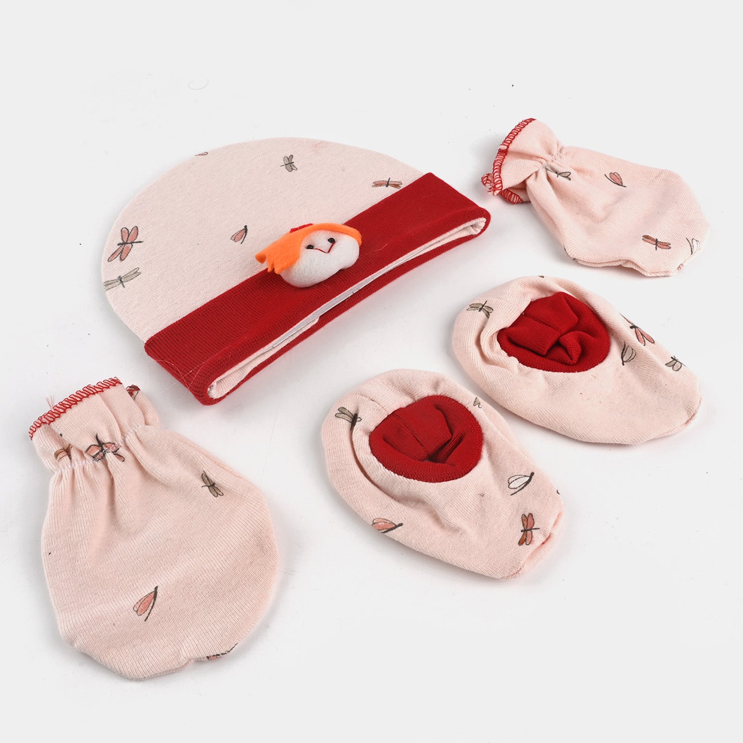 Baby Cap/Hat+Socks+Mittens 3PCs Set