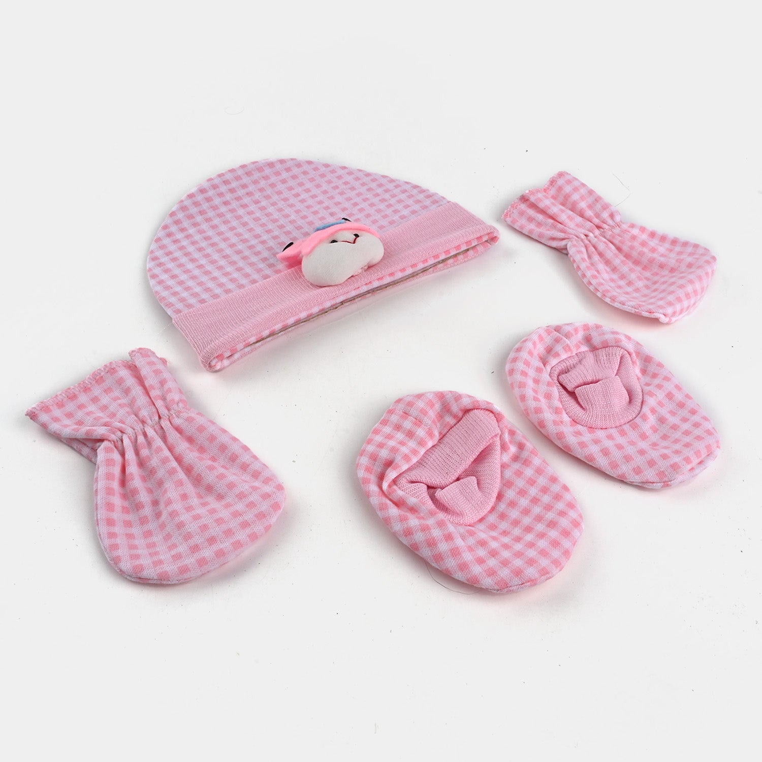 Baby Cap/Hat+Socks+Mittens 3PCs Set