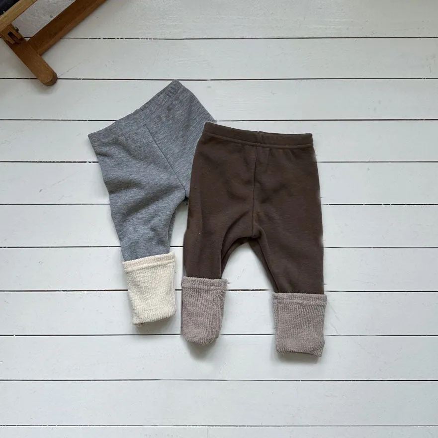 Baby Warm Sock Leggings (0-24m) - 2 Colors