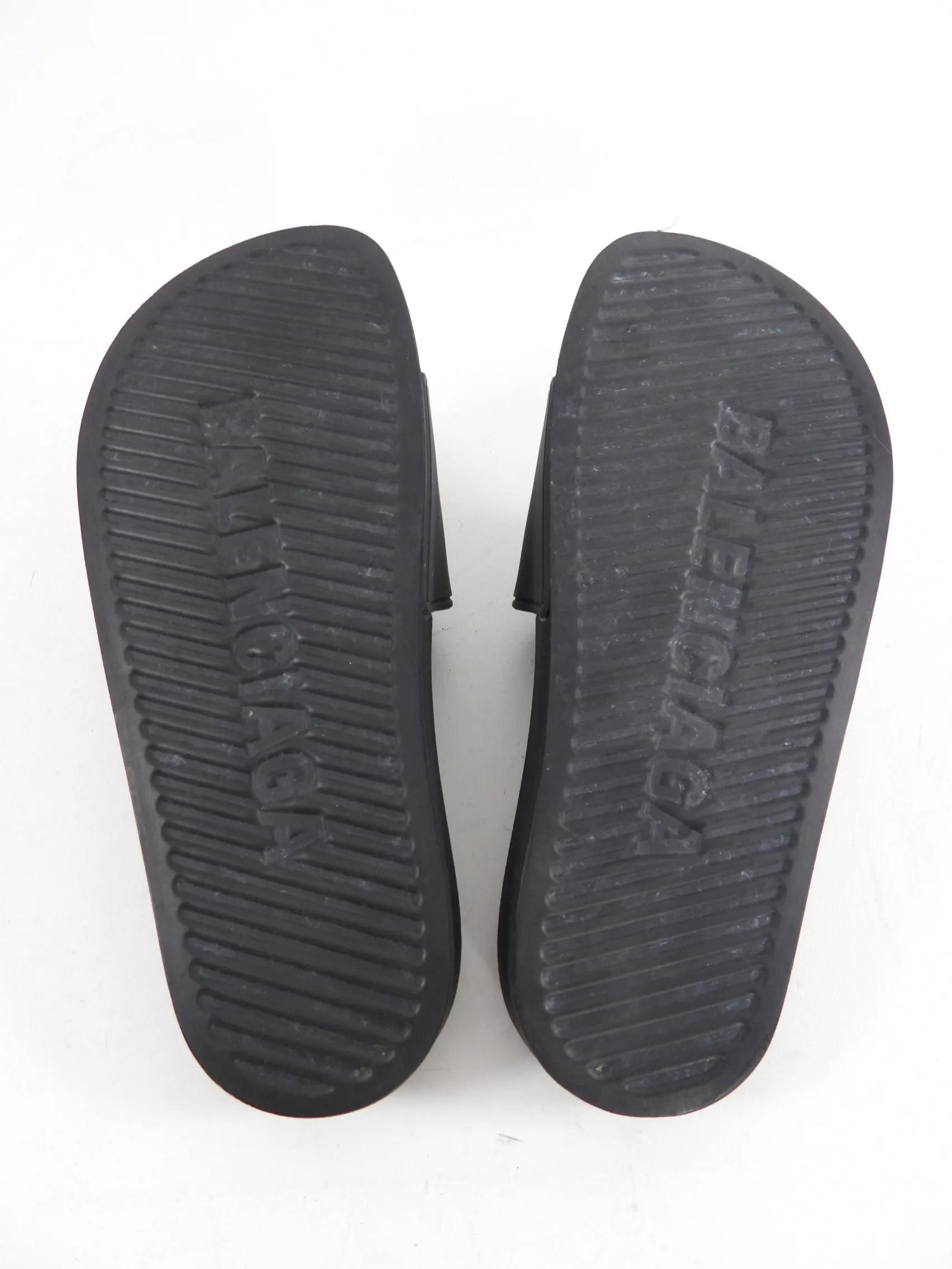 Balenciaga Black Rubber Logo Pool Slides - 37