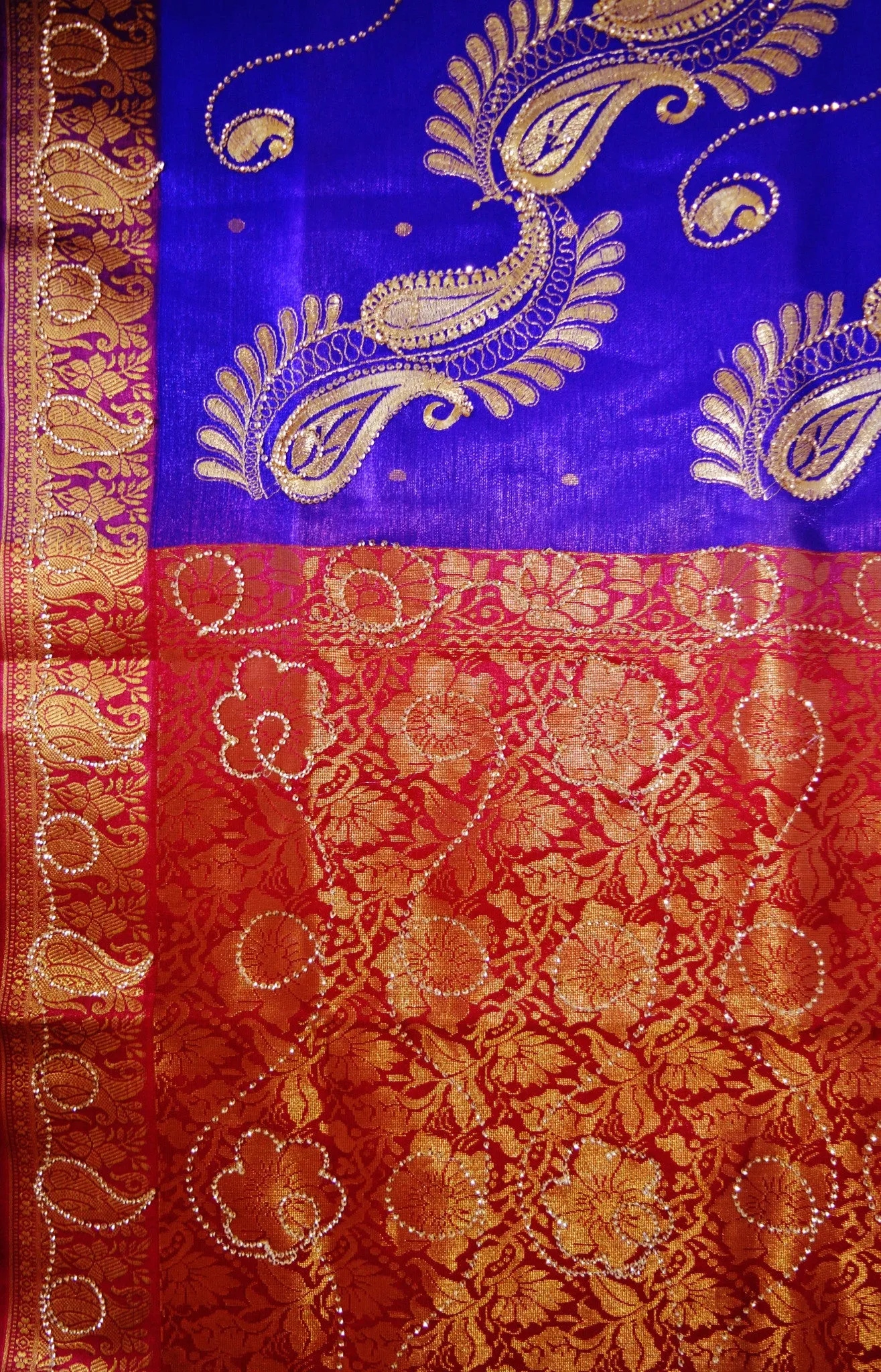 Beautiful Purple &Maroon Colour Banaras Silk Saree