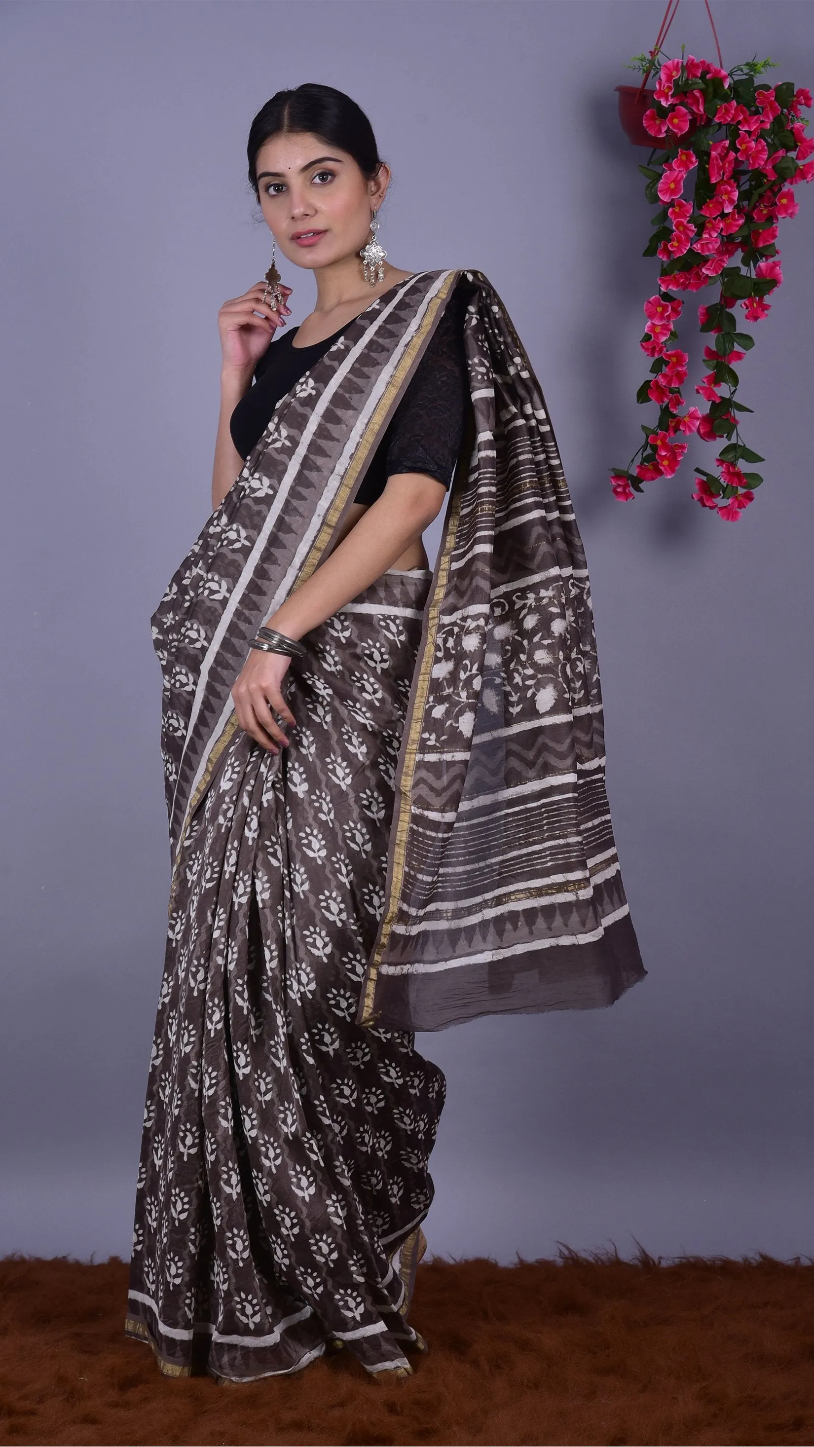 Beautifully Hand carfted Chanderi Saree (CHSAR21)