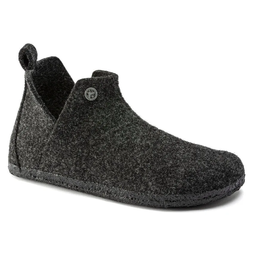 Birkenstock Andermatt Shearling Wool Felt Slipper in Anthracite