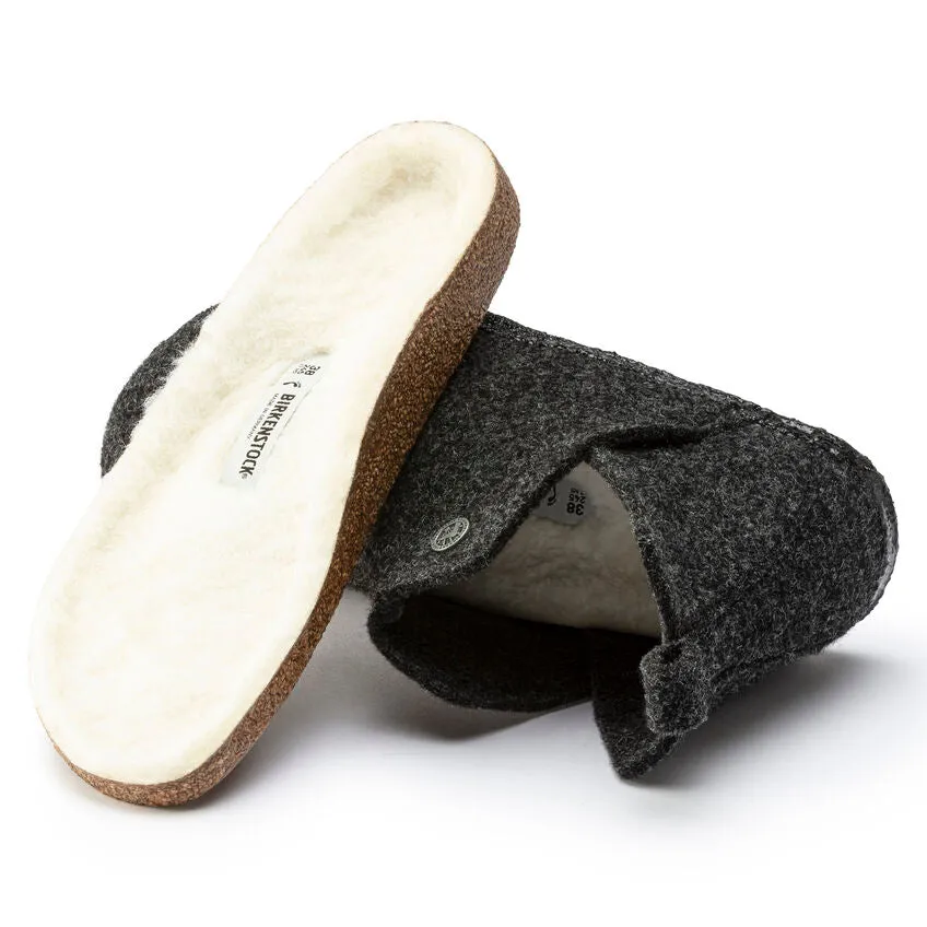 Birkenstock Andermatt Shearling Wool Felt Slipper in Anthracite