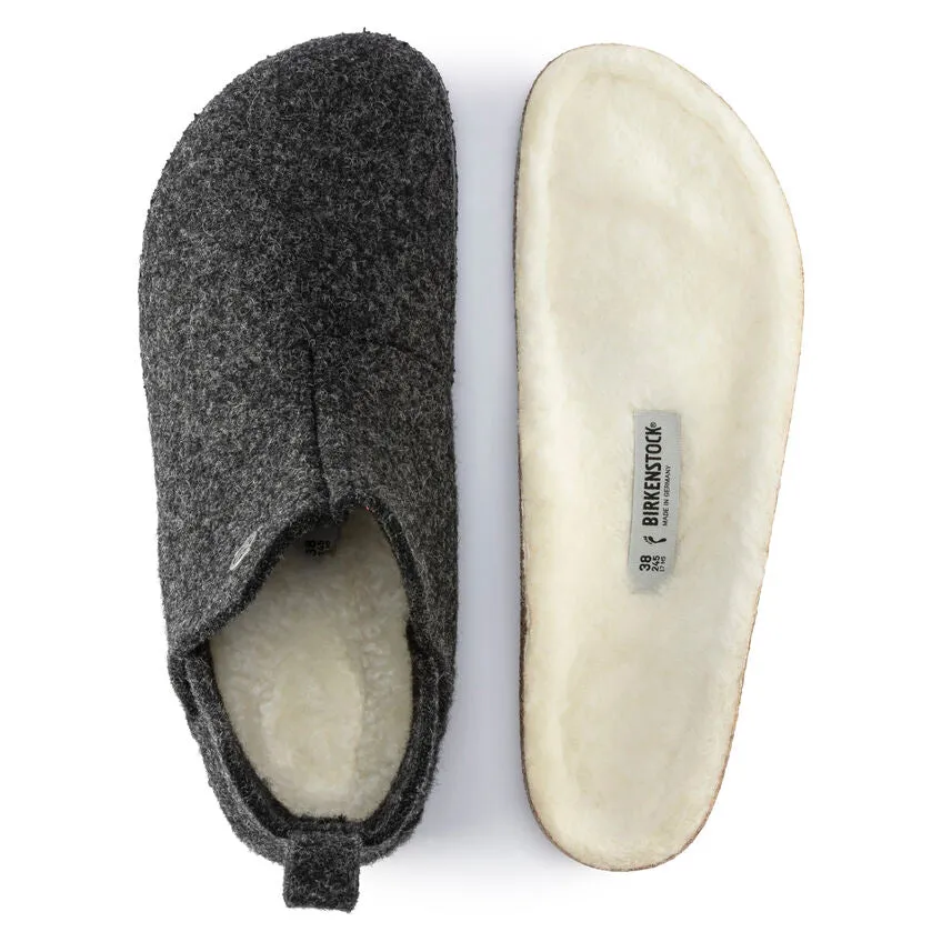 Birkenstock Andermatt Shearling Wool Felt Slipper in Anthracite