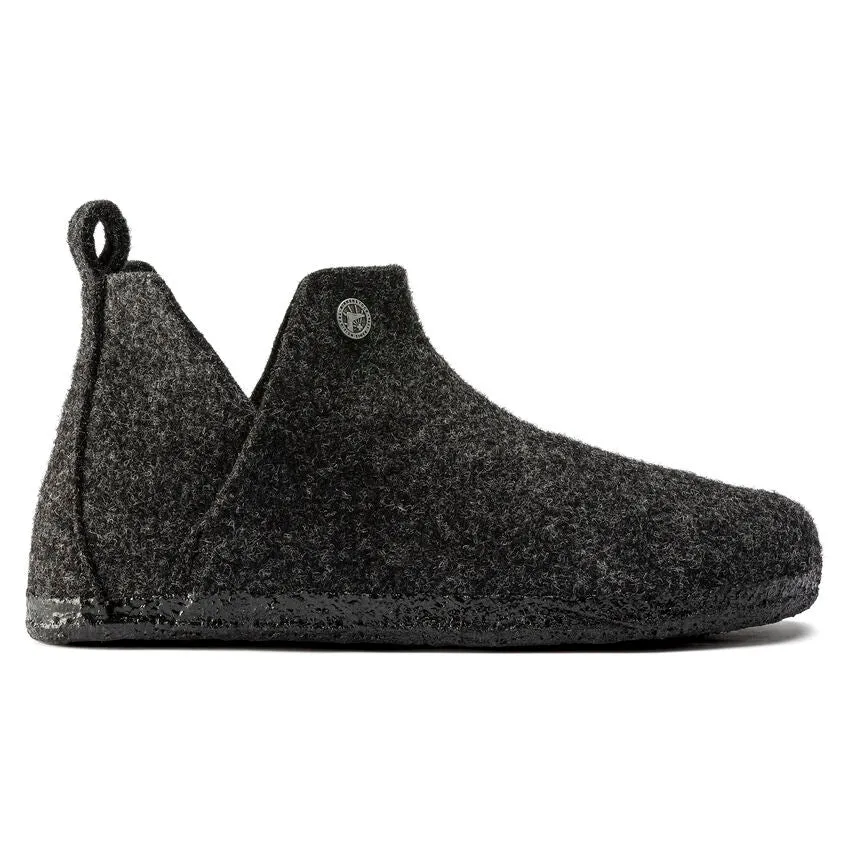 Birkenstock Andermatt Shearling Wool Felt Slipper in Anthracite