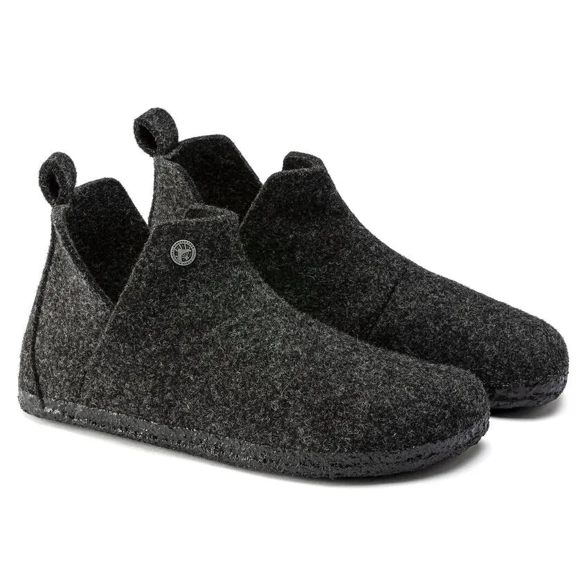 Birkenstock Andermatt Shearling Wool Felt Slipper in Anthracite