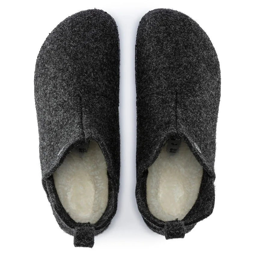 Birkenstock Andermatt Shearling Wool Felt Slipper in Anthracite