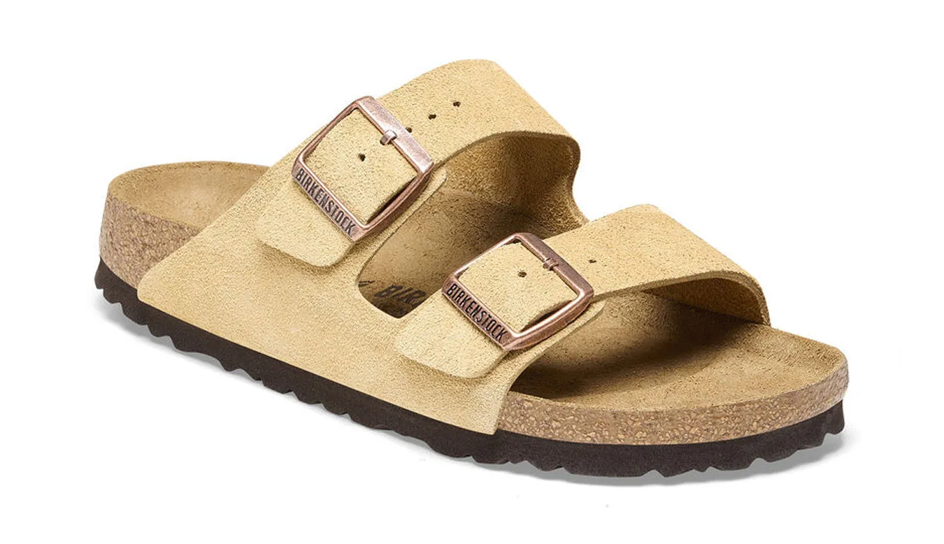 Birkenstock Arizona Suede Leather Latte Cream Regular Fit