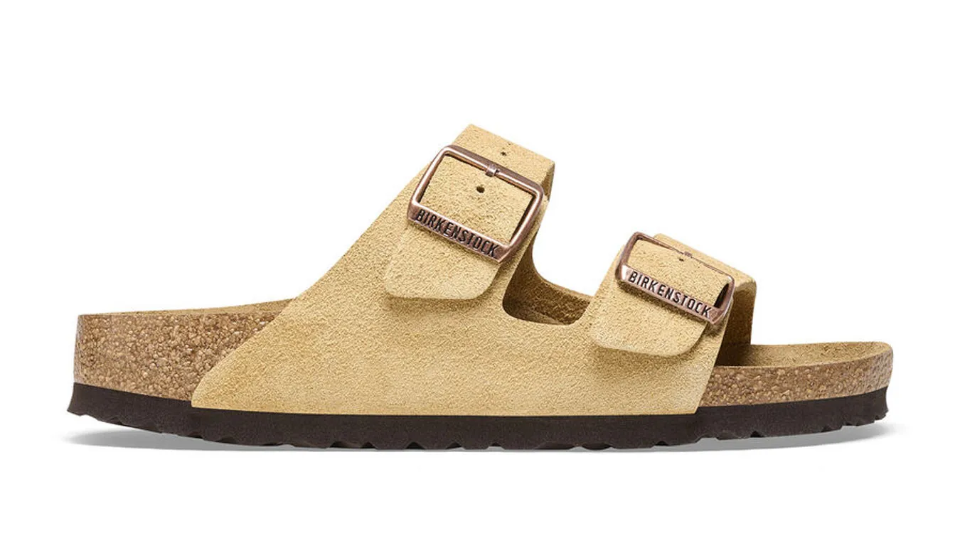 Birkenstock Arizona Suede Leather Latte Cream Regular Fit