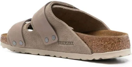 Birkenstock Kyoto touch-strap leather sandals Grey