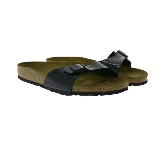 BIRKENSTOCK Madrid Pantoletten Made in Germany Sandale schmale Breite 0040303 Schwarz