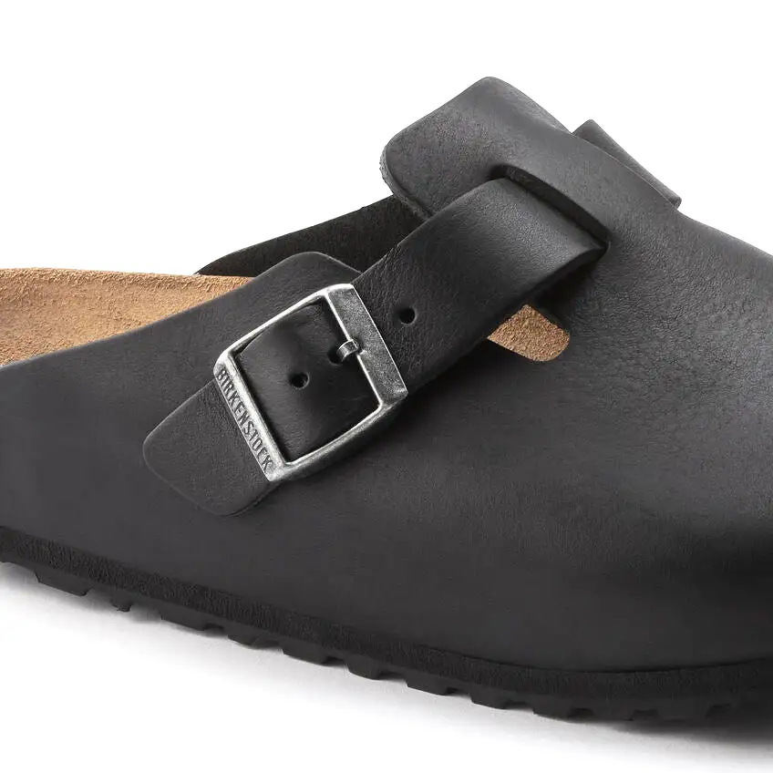 Birkenstock Men's Boston Grip Leather (Vintage Wood Black - Regular Fit)