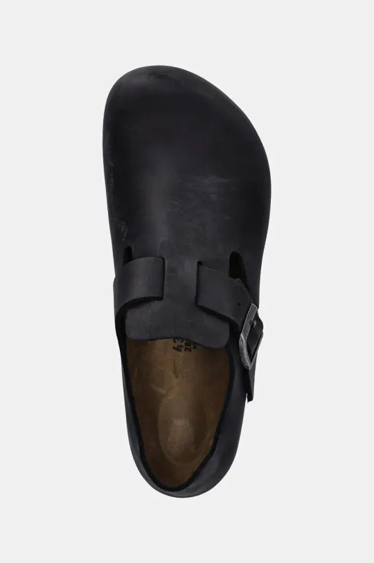 Birkenstock nubuck half-shoes London black color