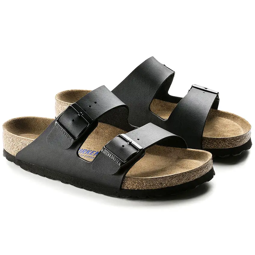 Birkenstock UNISEX Arizona Soft Footbed Birko-Flor (Black - Narrow Fit)