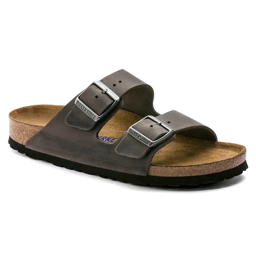 Birkenstock UNISEX Arizona Soft Footbed Oiled Leather (Iron - Wide Fit)