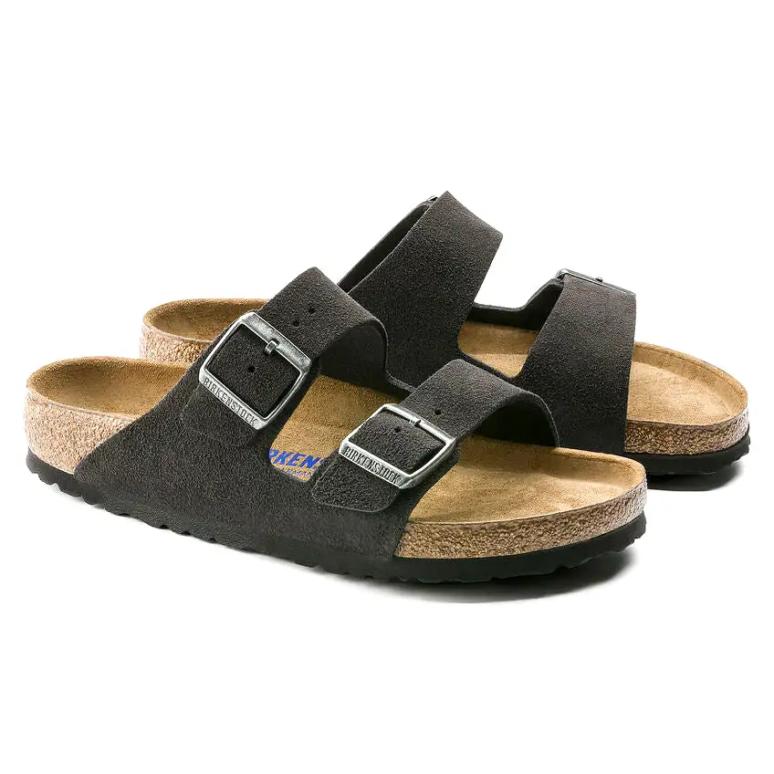 Birkenstock UNISEX Arizona Soft Footbed Suede Leather (Velvet Grey - Narrow Fit)