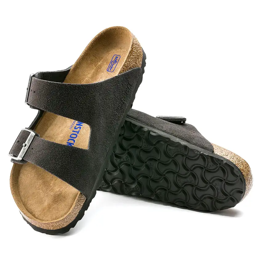 Birkenstock UNISEX Arizona Soft Footbed Suede Leather (Velvet Grey - Narrow Fit)