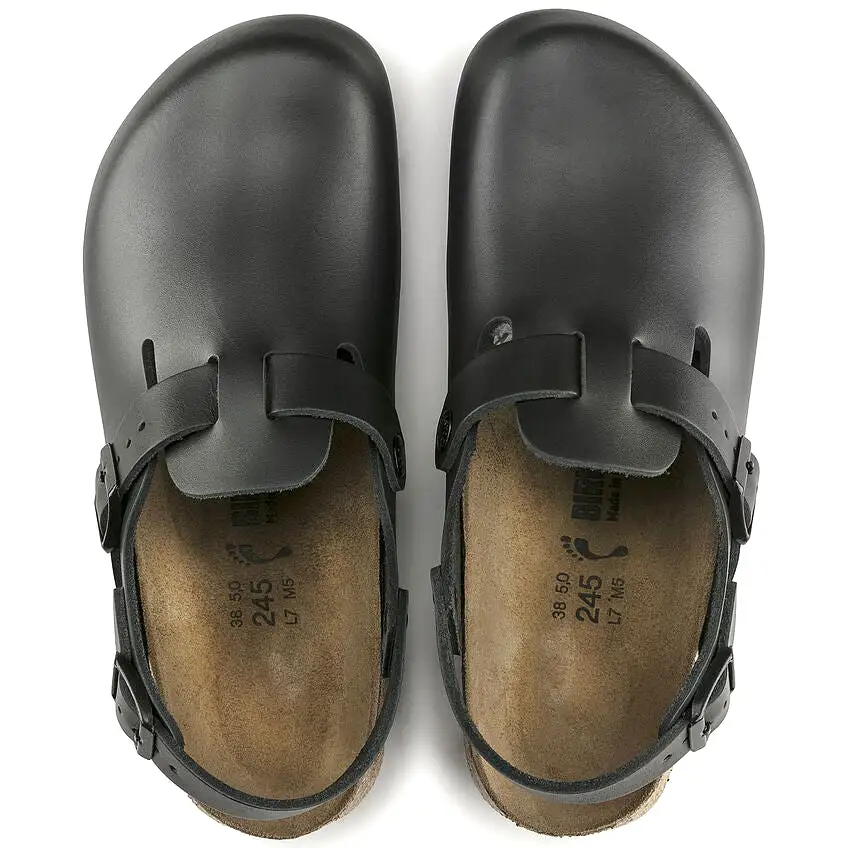 Birkenstock UNISEX Tokio Super Grip Leather (Black - Wide Fit)