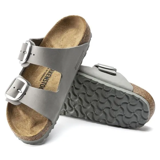 Birkenstock Womens Arizona Big Buckle Dove Gray Sandals - Regular Fit