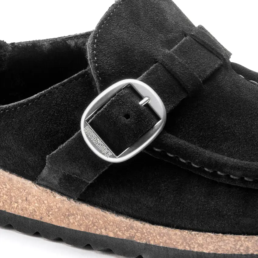 Birkenstock Women's Buckley Shearling Suede Leather (Black)