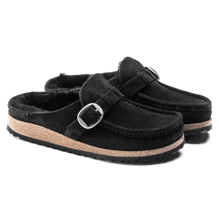 Birkenstock Women's Buckley Shearling Suede Leather (Black)