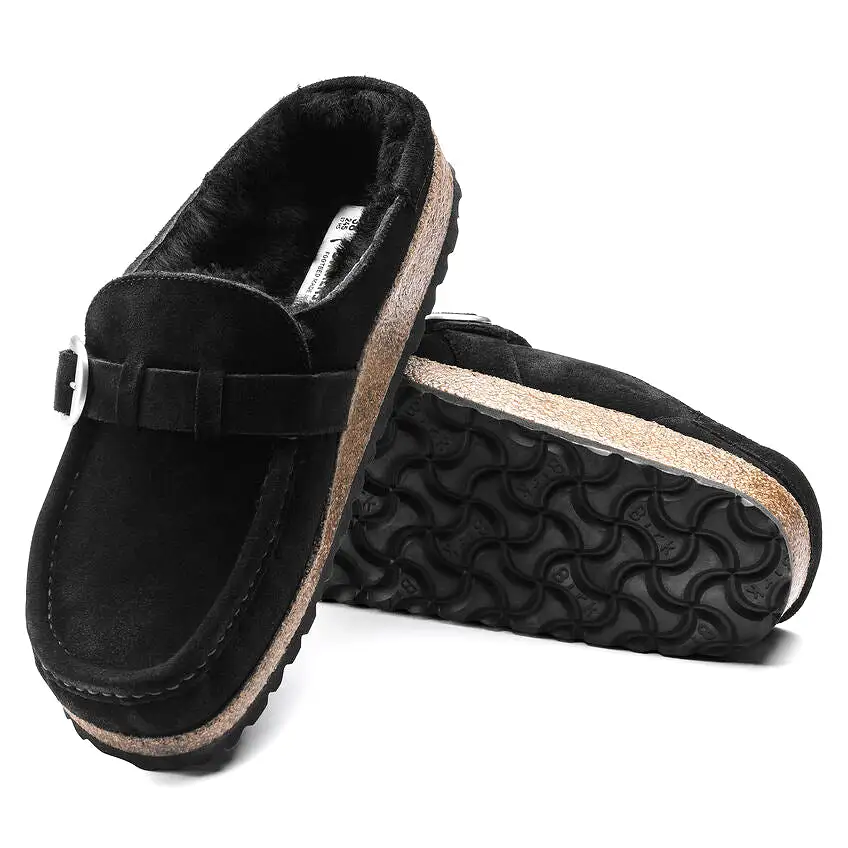 Birkenstock Women's Buckley Shearling Suede Leather (Black)