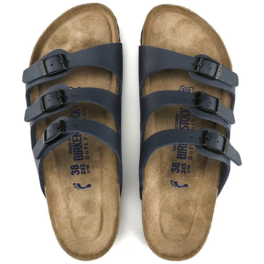 Birkenstock Women's Florida Soft Footbed Birko-Flor (Blue)