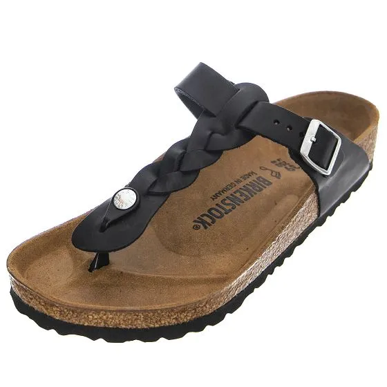 Birkenstock Womens Gizeh Braided Black Sandals - Narrow Fit