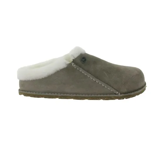 BIRKENSTOCK Zermatt Unisex Hausschuhe Echtleder mit Fellfutter Made in Germany normale Breite 1023099 Grau