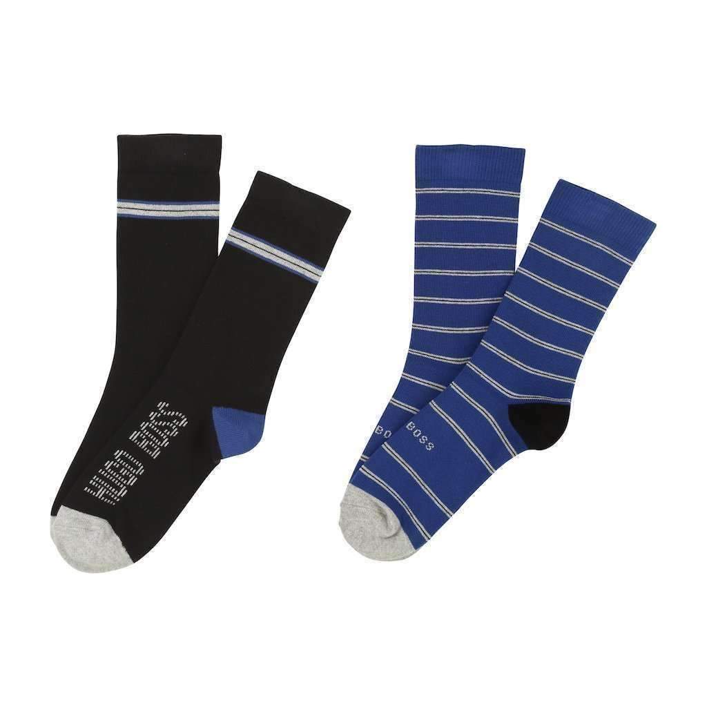 Black & Blue Jacquard Socks