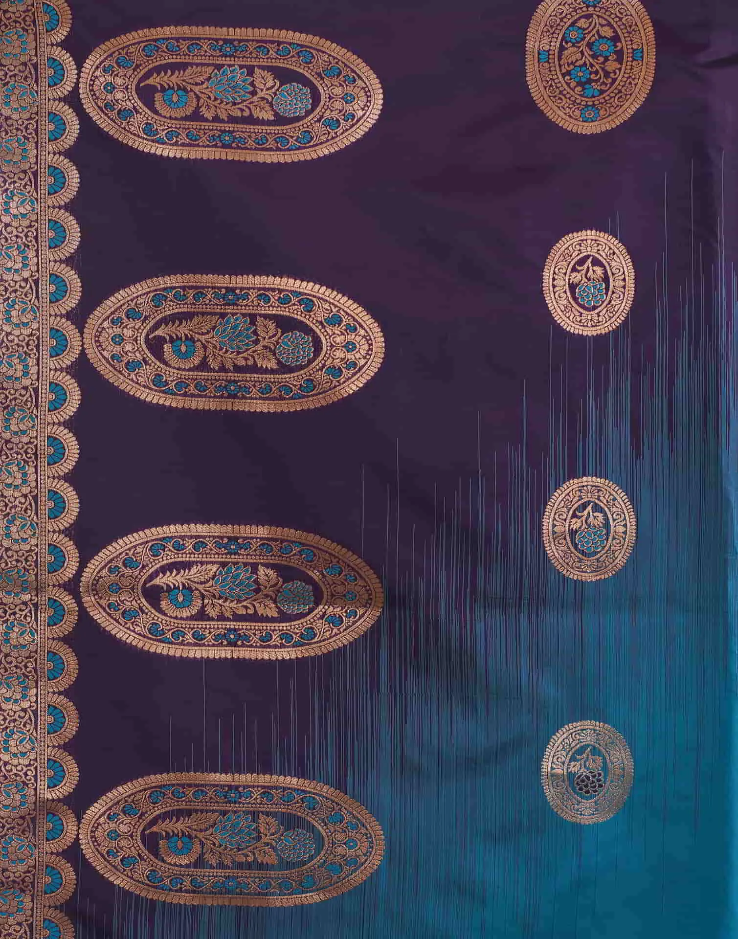 Blue Banarasi Silk Woven Saree