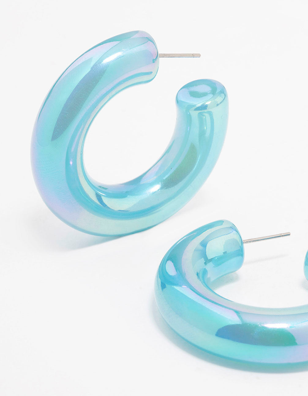 Blue Medium Hoop Earrings