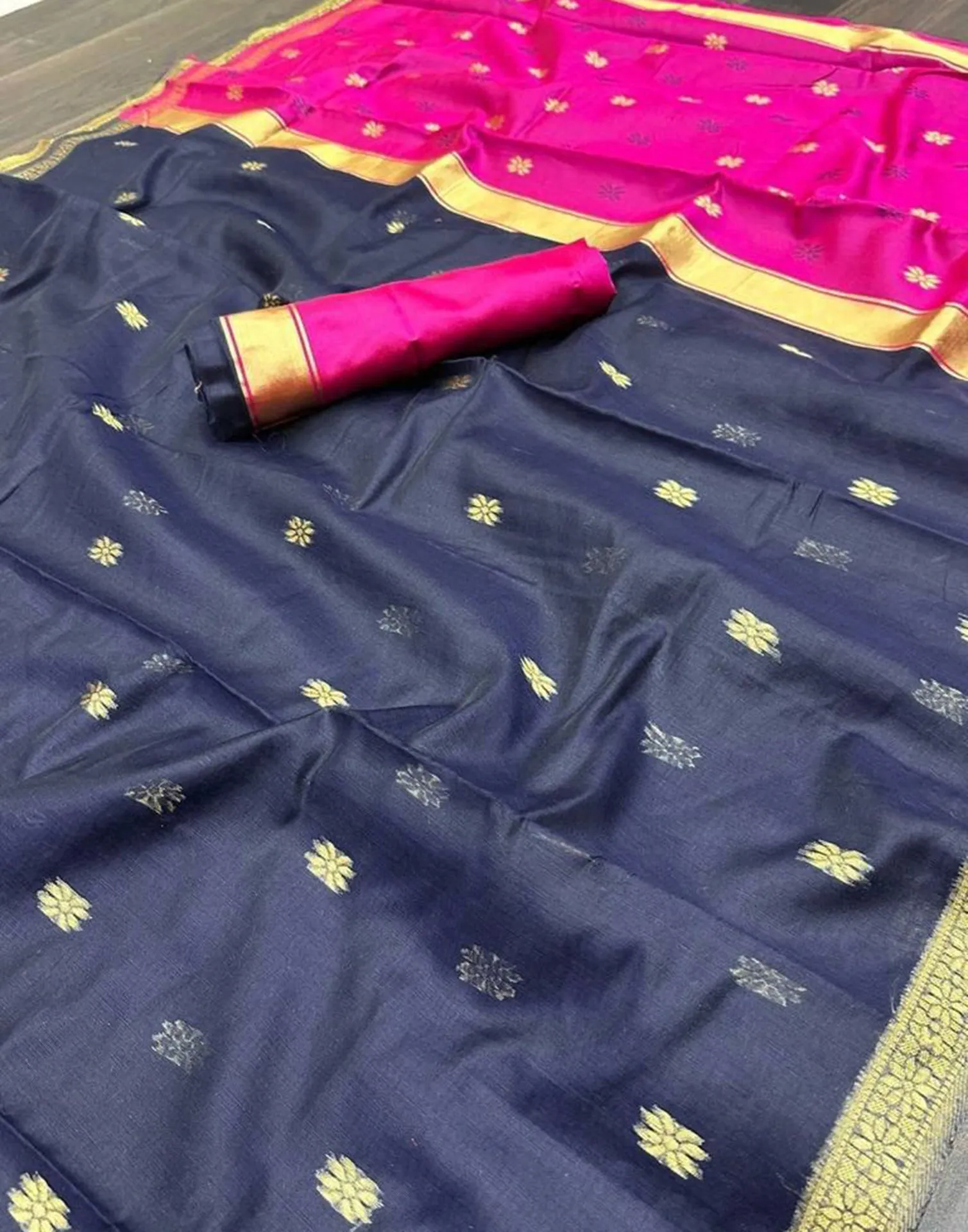 Blue Silk Weaving Saree