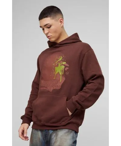 boohoo Mens Limited Edition Star Graffiti Graphic Hoodie